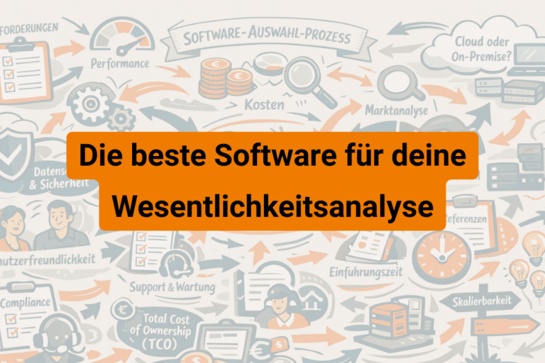 Wie wähle ich eine Softwarelösung zur Durchführung der Wesentlichkeitsanalyse aus? In diesem Leitartikel findest du eine Übersicht von +50 Wesentlichkeits­analyse-Software.